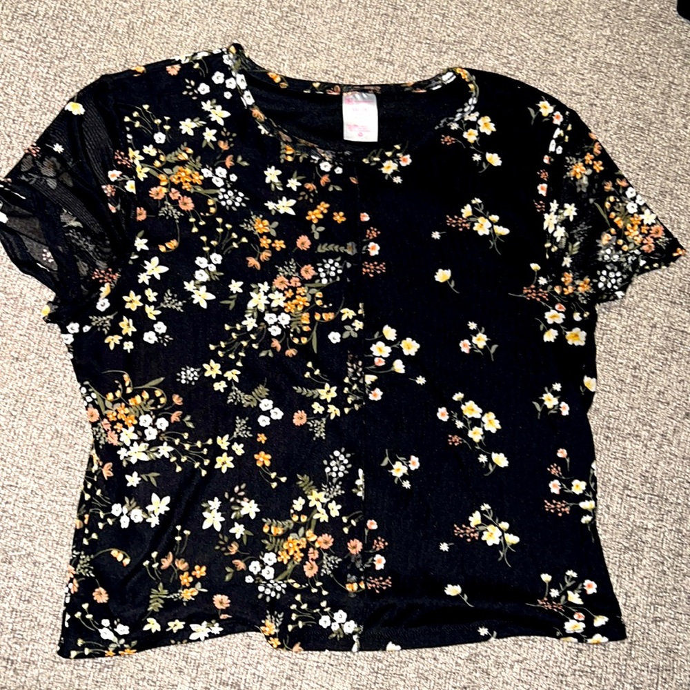 Mesh floral top